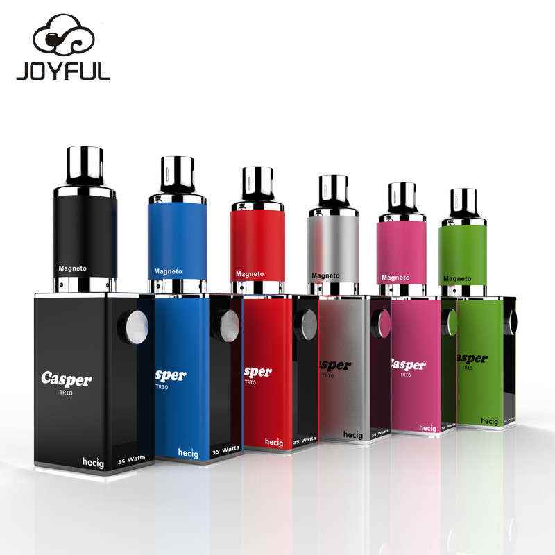 35W Vape Box Mod Dry Herb Vaporizers Hecig Casper Trio Herb Vaporizer for Dry Herb,Wax and Concentrate