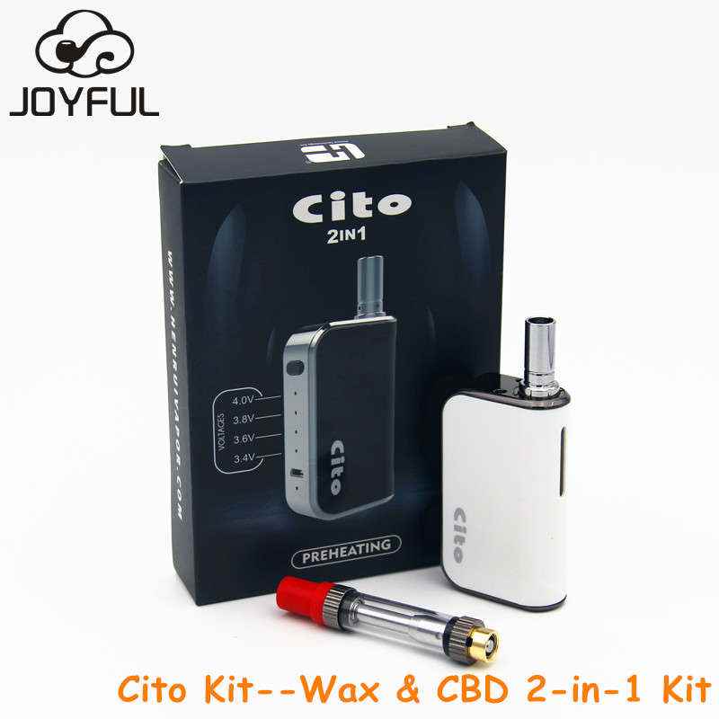 Wholesale Adjustable Voltage Cito 2-in-1 Box Vape for CBD Oil and Wax Cartridge