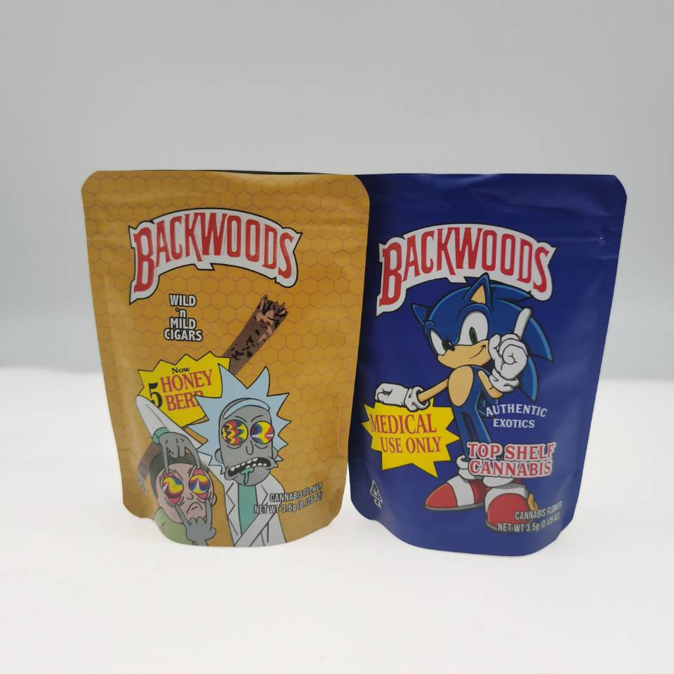 3.5g backwoods Packaging bag gummy resealable edibles Herb Zipper Retail Empty package Mylar Bags