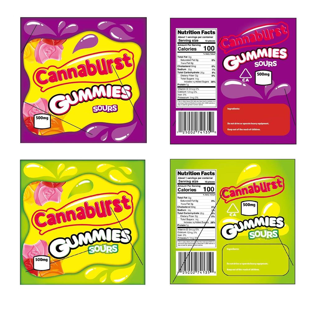 Cannaburst Gummies Airheads Edibles Packaging Multi Styles Zipple Glossy Bag E Cigarettes Cannaburst Gummies Mylar Bags Smell Proof Resealable Stoner Patch Medicated Nerd Rope