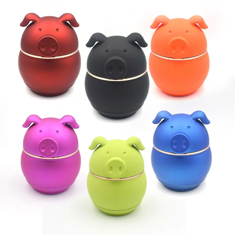 New Pet Dog Cat Pig Rubber Feel Paint Smoke Grinder Smooth Drum Type Zinc Alloy Crusher